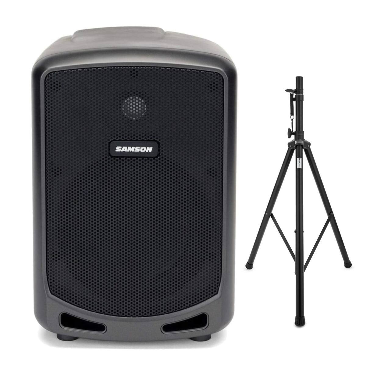 Front. Samson - Samson Expedition Escape Plus Rechargeable Speaker System with Bluetooth Bundle - Black.