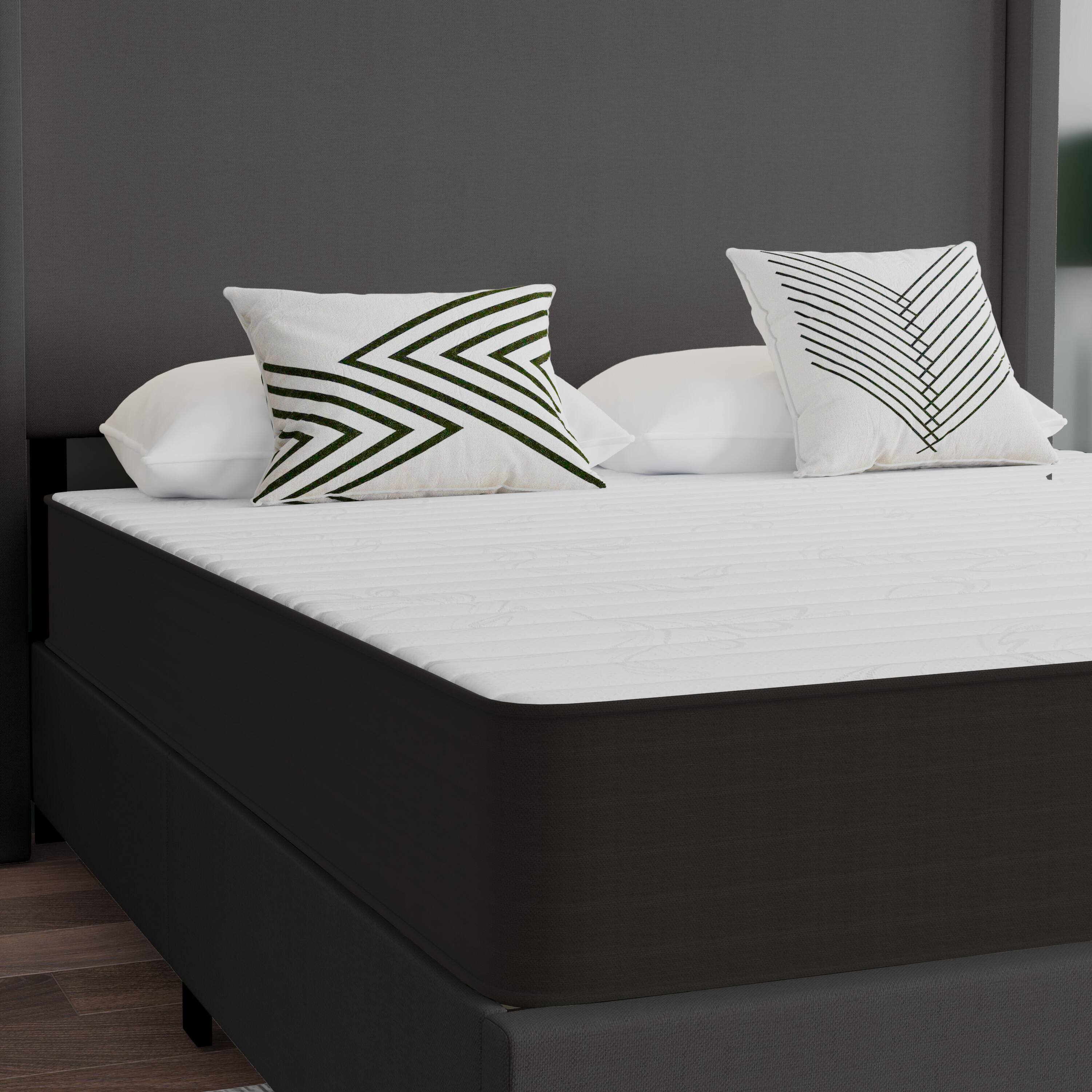 Alt View 4. Emma + Oliver - Medium Firm Hybrid Innerspring Mattress in a Box with Knit Fabric Top - Gray.