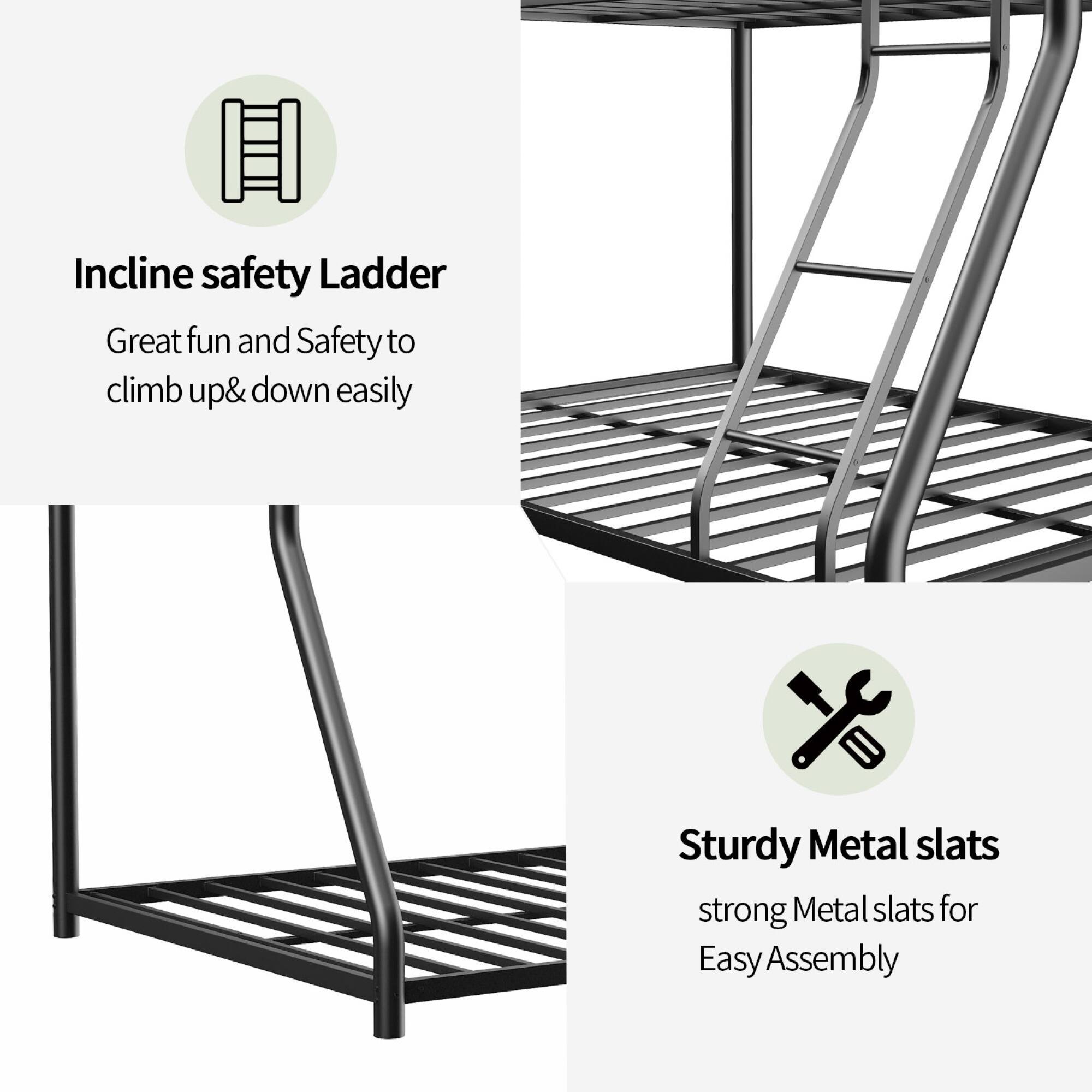 Incline safety Ladder  
Great fun and Safety to climb up & down easily  

Sturdy Metal slats  
Strong Metal slats for Easy Assembly