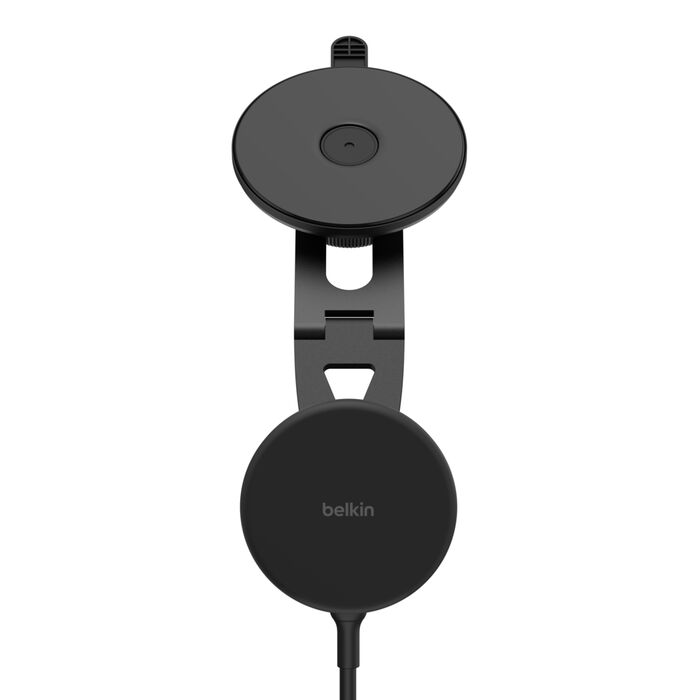 Alt View 5. Belkin - BoostCharge Magnetic Wireless Qi2 Charging EV Mount, 27W - Black.