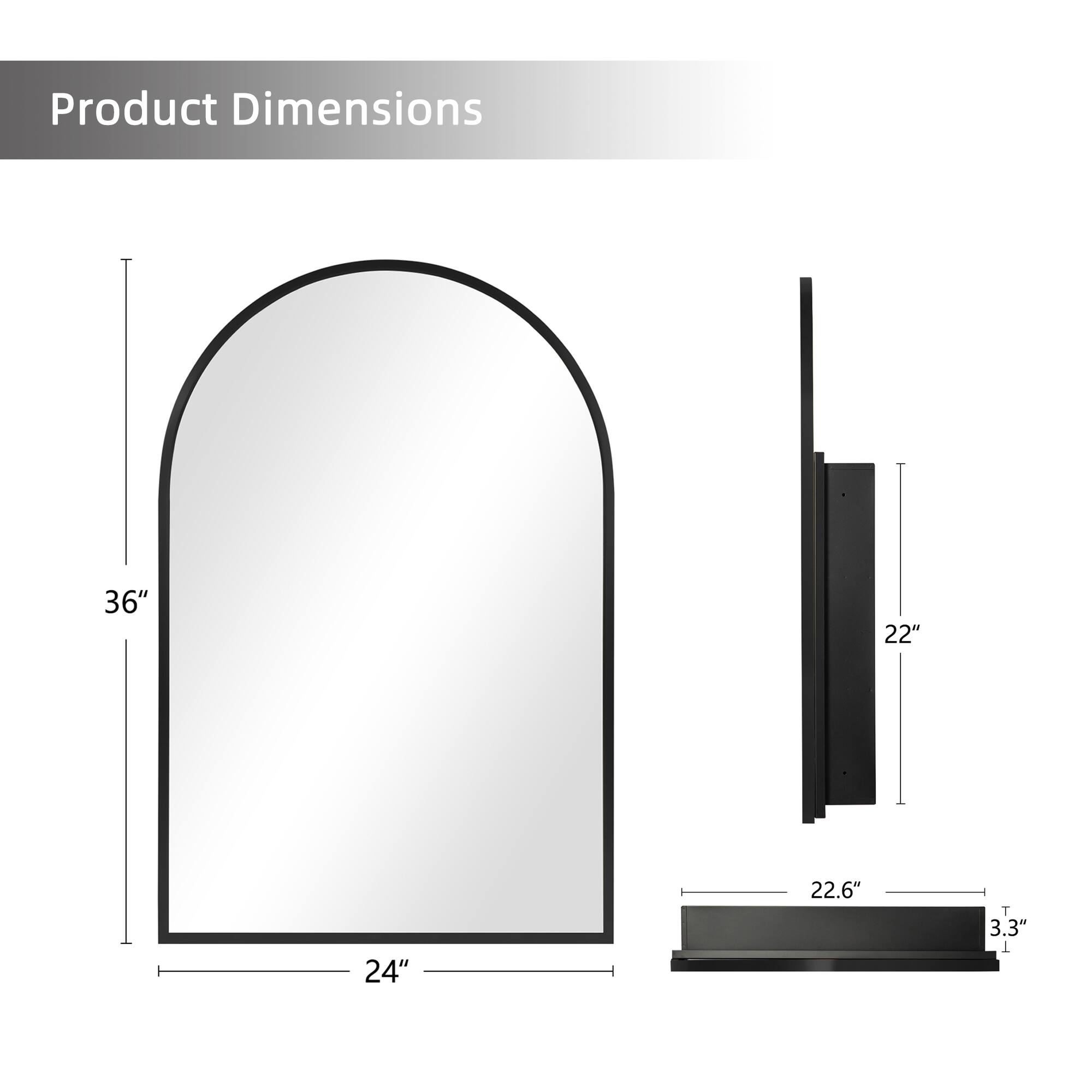 Product Dimensions

- Height: 36"
- Width: 24"
- Depth: 22.6"
- Thickness: 3.3"