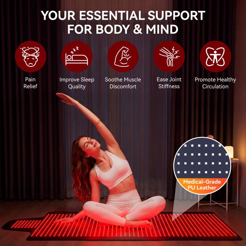 YOUR ESSENTIAL SUPPORT FOR BODY & MIND

- Pain Relief
- Improve Sleep Quality
- Soothe Muscle Discomfort
- Ease Joint Stiffness
- Promote Healthy Circulation

Medical-Grade PU Leather