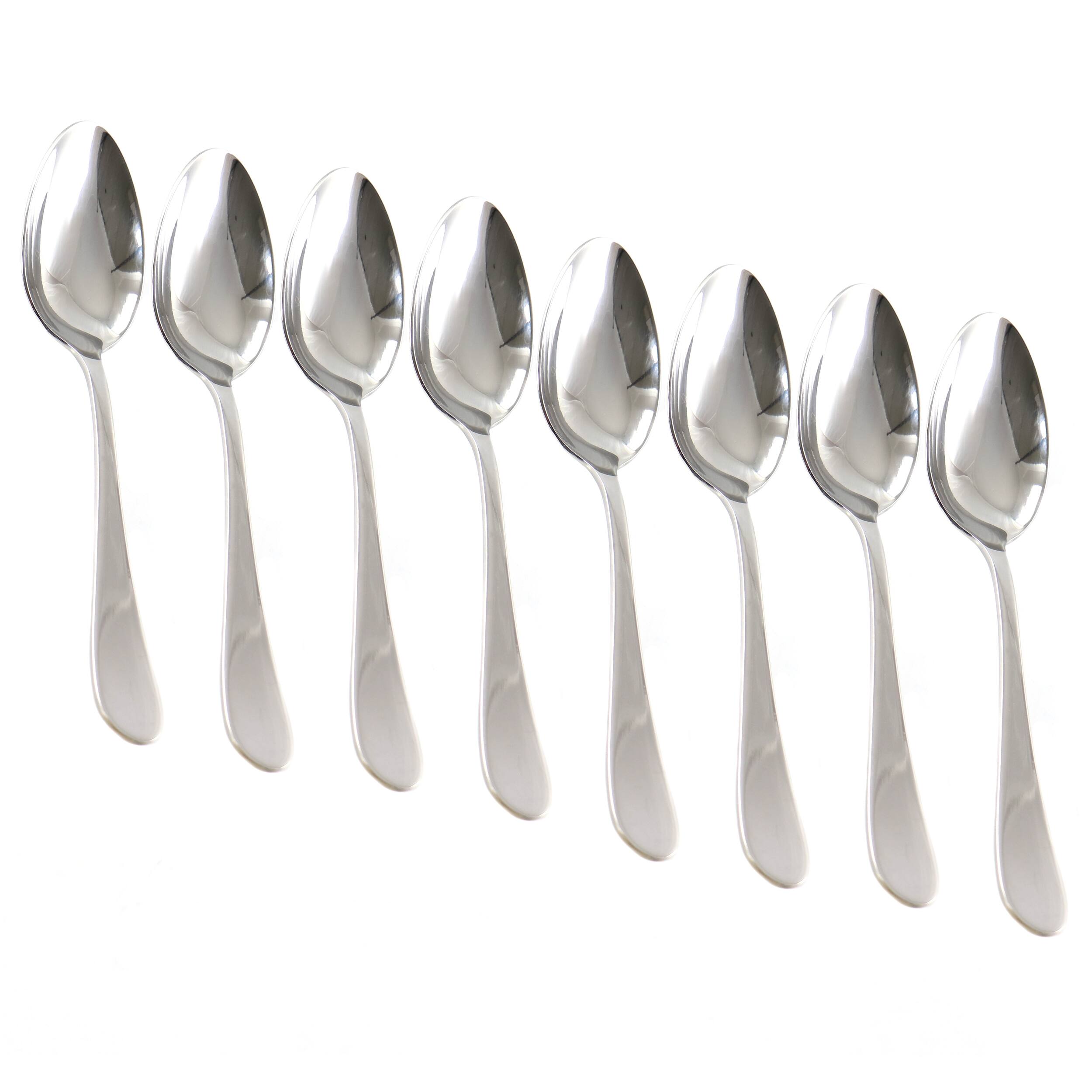 Front. Martha Stewart - Martha Stewart Everyday 8 Piece Stainless Steel Teaspoon Set - Silver.