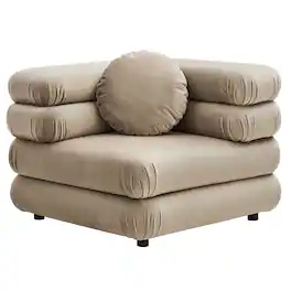 Jubilee Modular Performance Velvet Corner Chair by Modway - Taupe