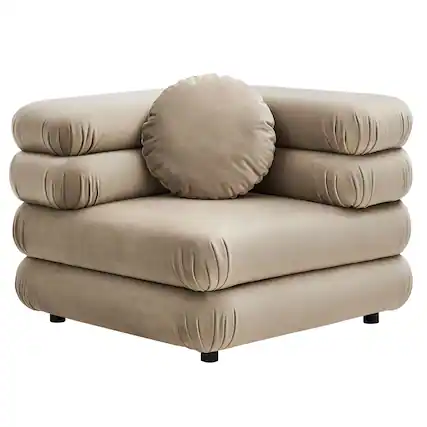 Front. Modway - Jubilee Modular Performance Velvet Corner Chair by Modway - Taupe.