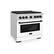 Left. ZLINE - 36 in. Wide 6 Burner Autograph Paramount Satin Steel Gas Range with Black Accents (SGRSZ-WM-36-MB) - White.