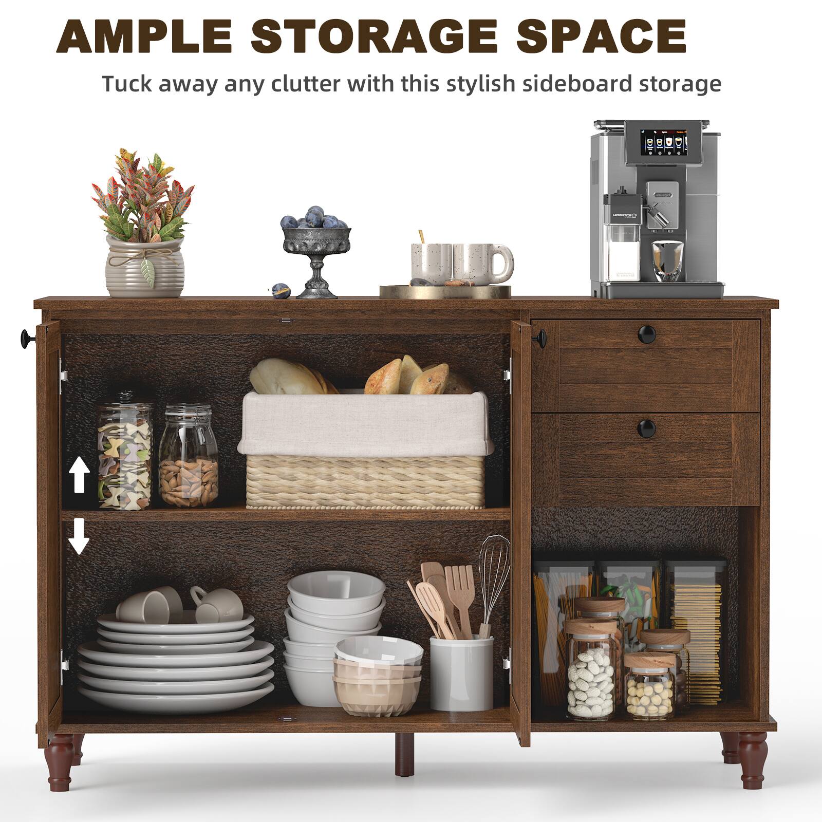 AMPLE STORAGE SPACE  
Tuck away any clutter with this stylish sideboard storage