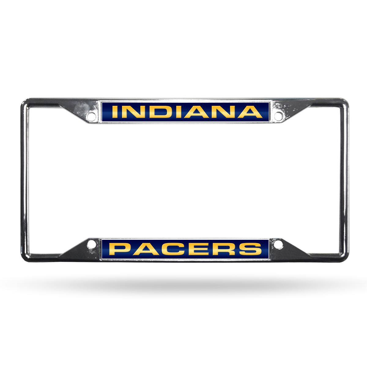 Indiana Pacers NBA All Corner EZ View Chrome Metal Laser Cut License Plate Frame
