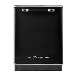 Unique Appliances - Classic Retro 24" Top Control Dishwasher with Stainless Steel Tub and 3rd Rack - Midnight Black
