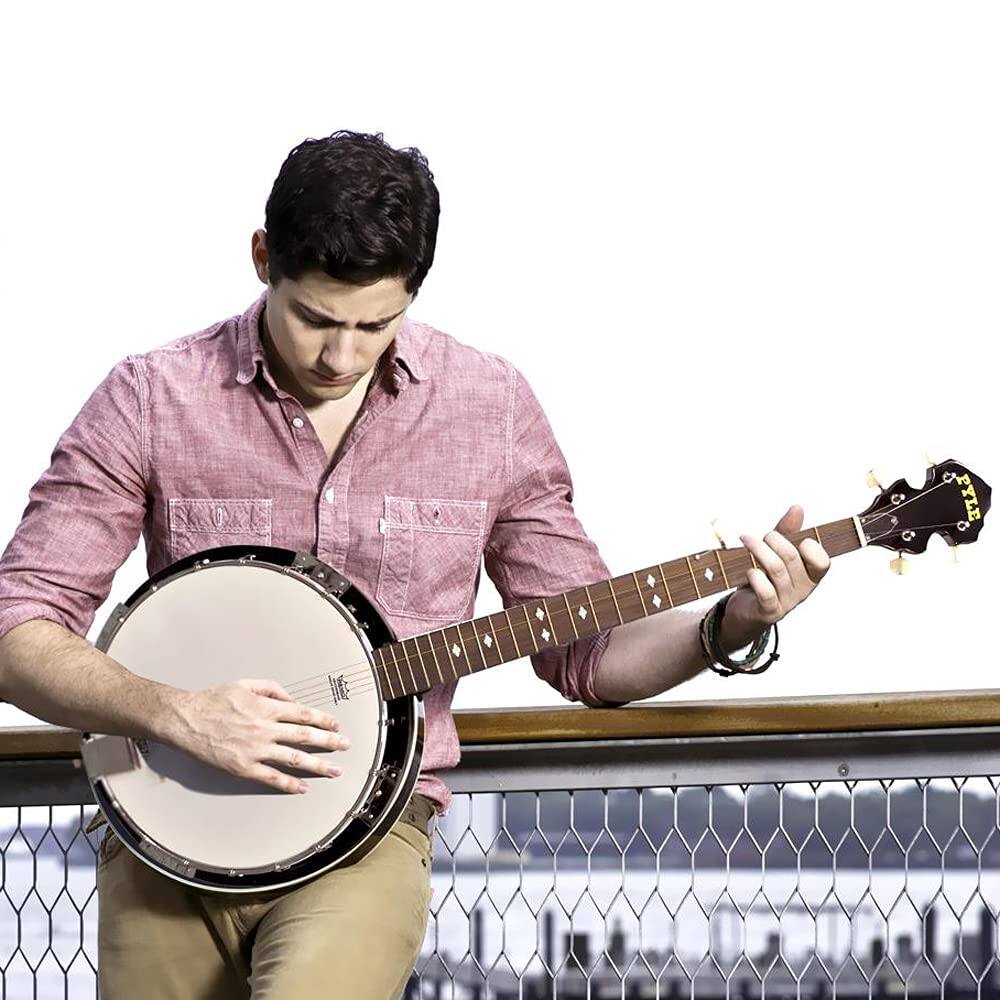 Alt View 2. Pyle - Pyle 5-String Tunable Banjo, White Jade Pegs, Rosewood Fretboard, Maplewood Bridge - PBJ60.
