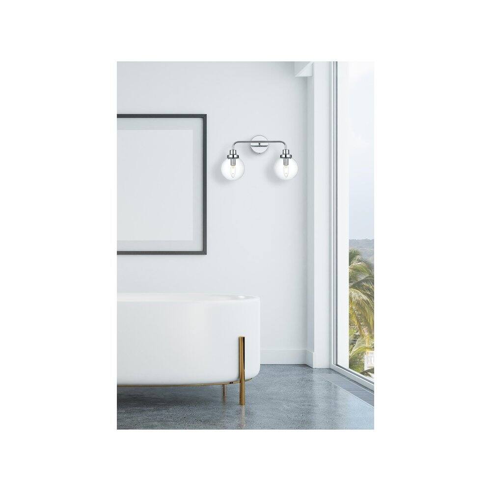 Alt View 4. Living District - Hanson 19 inch Wall Sconce in Chrome - Chrome And Clear.