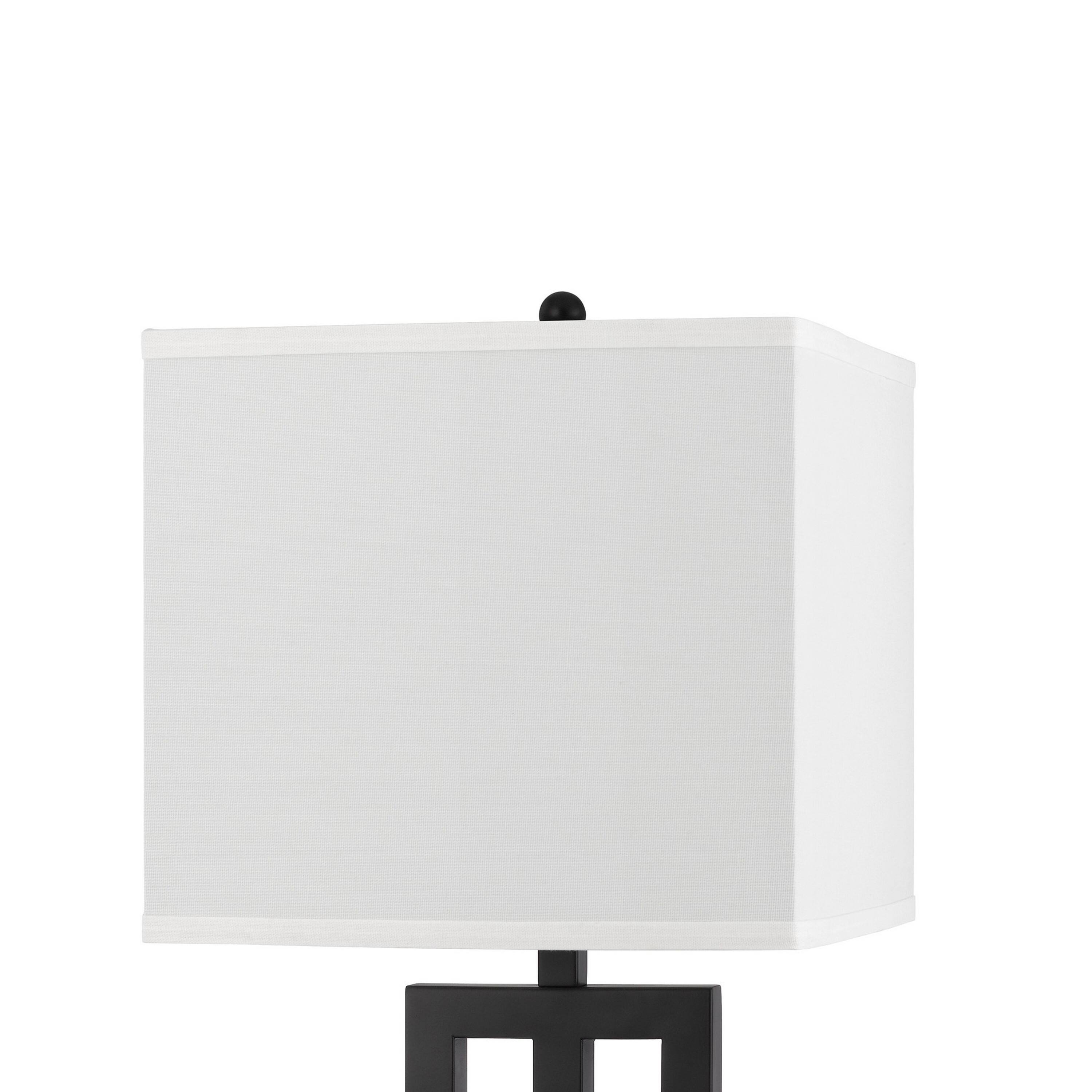 Left. Manhattan Lane - Haney Table Lamp, 1 Outlet, USB Port, Slim Keyhole Base 30 Inch - Bronze, White.