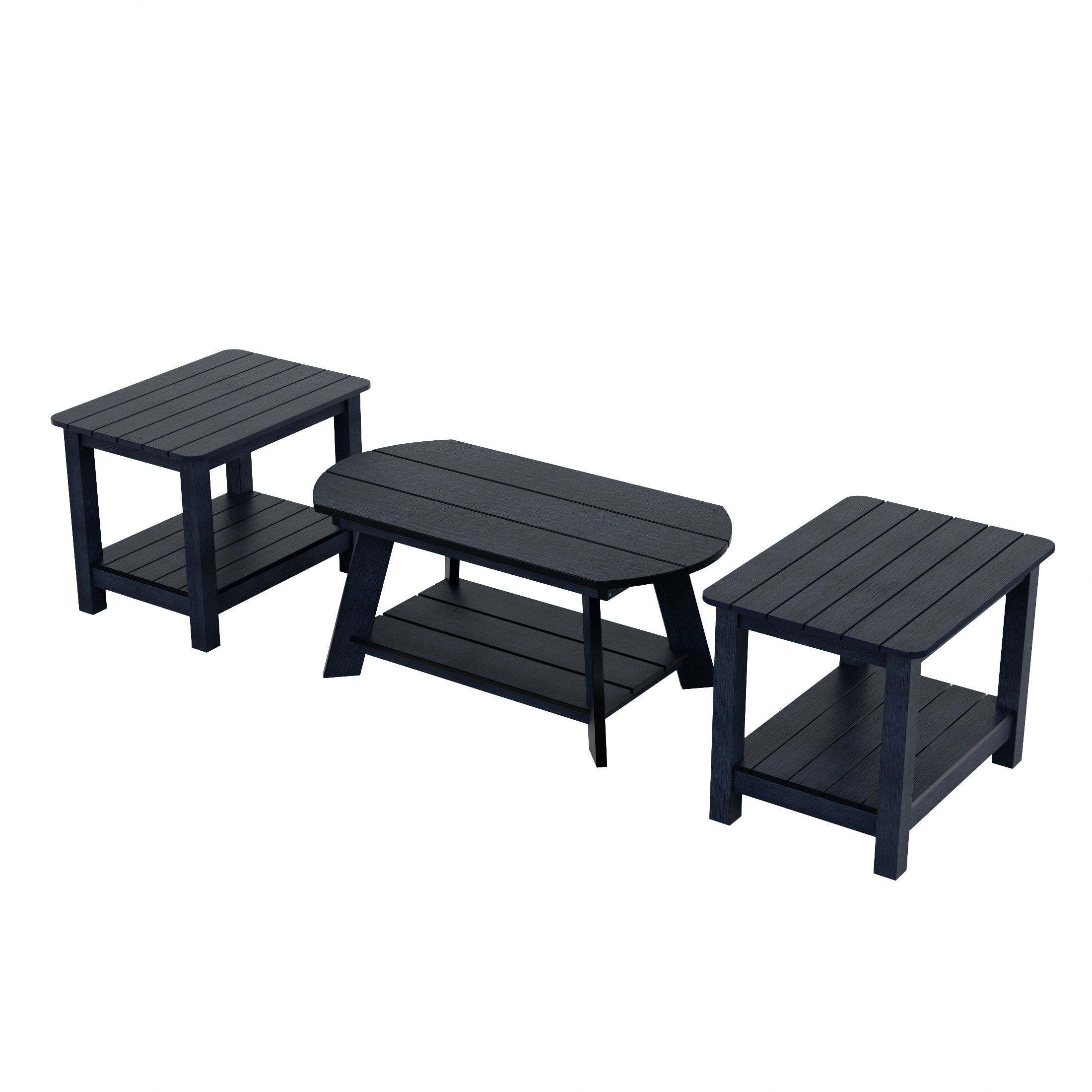 WestinTrends - Tuscany 3-Piece HIPS Outdoor Adirondack Coffee Table and Two Side Table Set - Navy Blue price history on PriceWatchPro