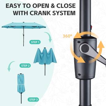 crank assembly patio umbrella Yaheetech Outdoor Table with Push Button Tilt and not easy to break or deform Patio Umbrella Crank Handle Replacement