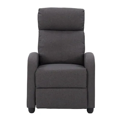 Front. CorLiving - Oren Fabric Recliner - Dark Grey.