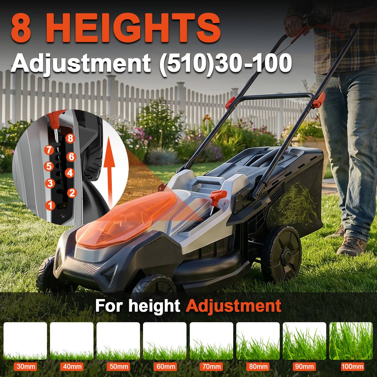 8 HEIGHTS Adjustment (510)30-100

For height Adjustment

30mm 40mm 50mm 60mm 70mm 80mm 90mm 100mm