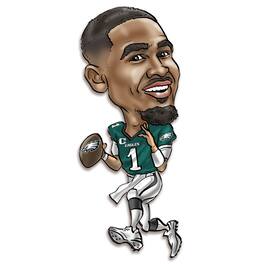 Sporticulture - Jalen Hurts Philadelphia Eagles Metal Caricature Wall Art - Green