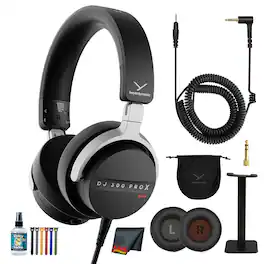 Bundle - Beyerdynamic - DJ 300 Pro X Club Professional DJ Headphones Foldable Silver ()