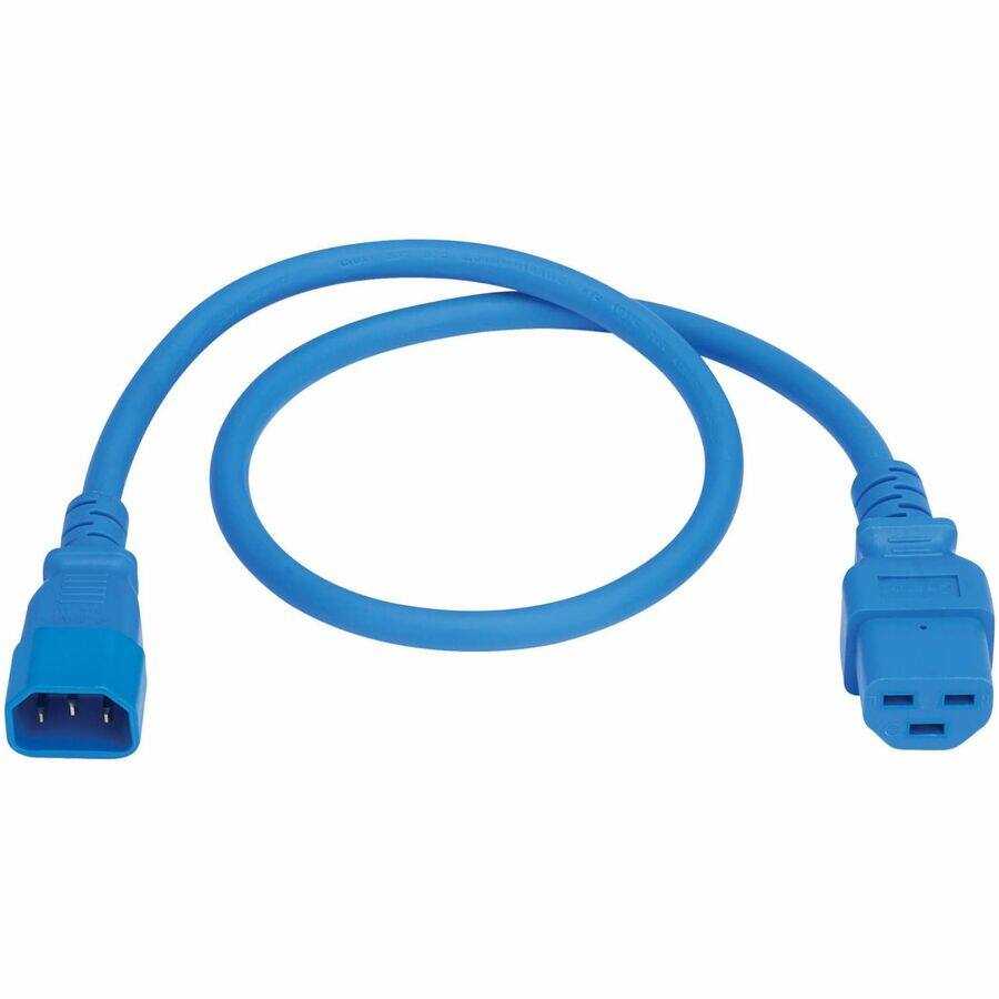 Alt View 6. Tripp Lite - Eaton Tripp Lite Series Power Cord, C14 to C21 - Heavy-Duty, 15A, 250V, 14 AWG, 2.5 ft. (0.76 m), Blue - For Computer - Blue.