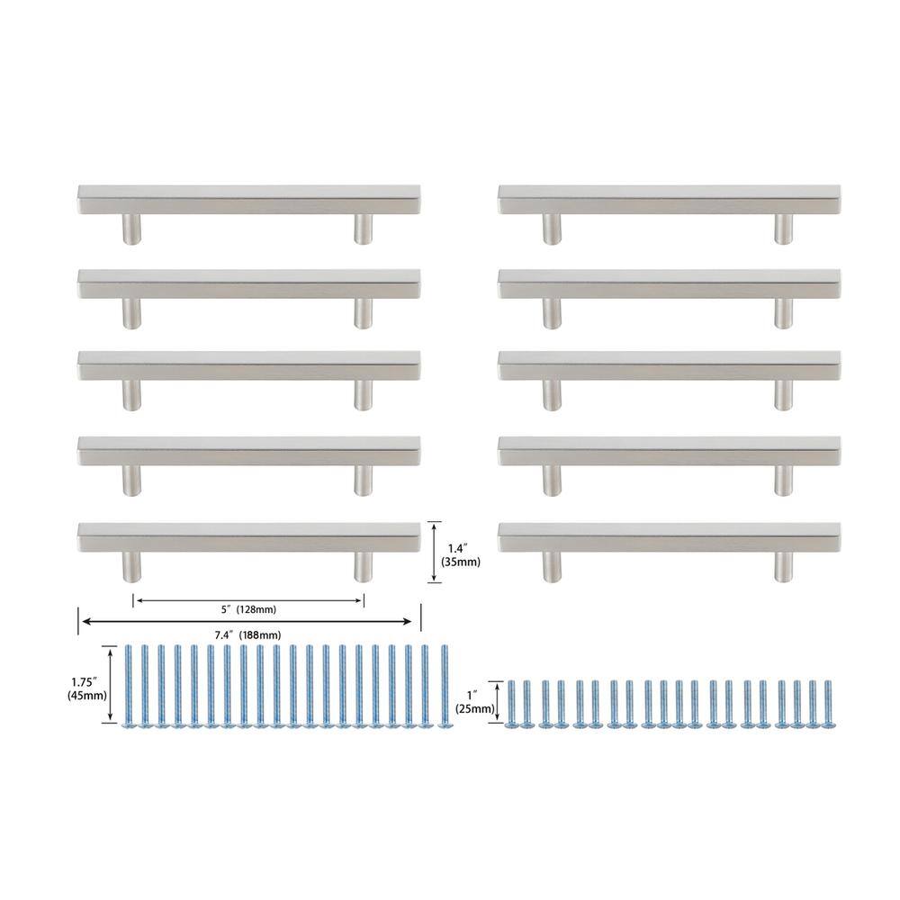 "Elegant Decor - Dior 5"" Center to Center Bar Pull Multipack (set of 10) - Brushed Nickel" price history on PriceWatchPro
