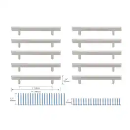 Elegant Decor - Dior 5" Center to Center Bar Pull Multipack (set of 10) - Brushed Nickel