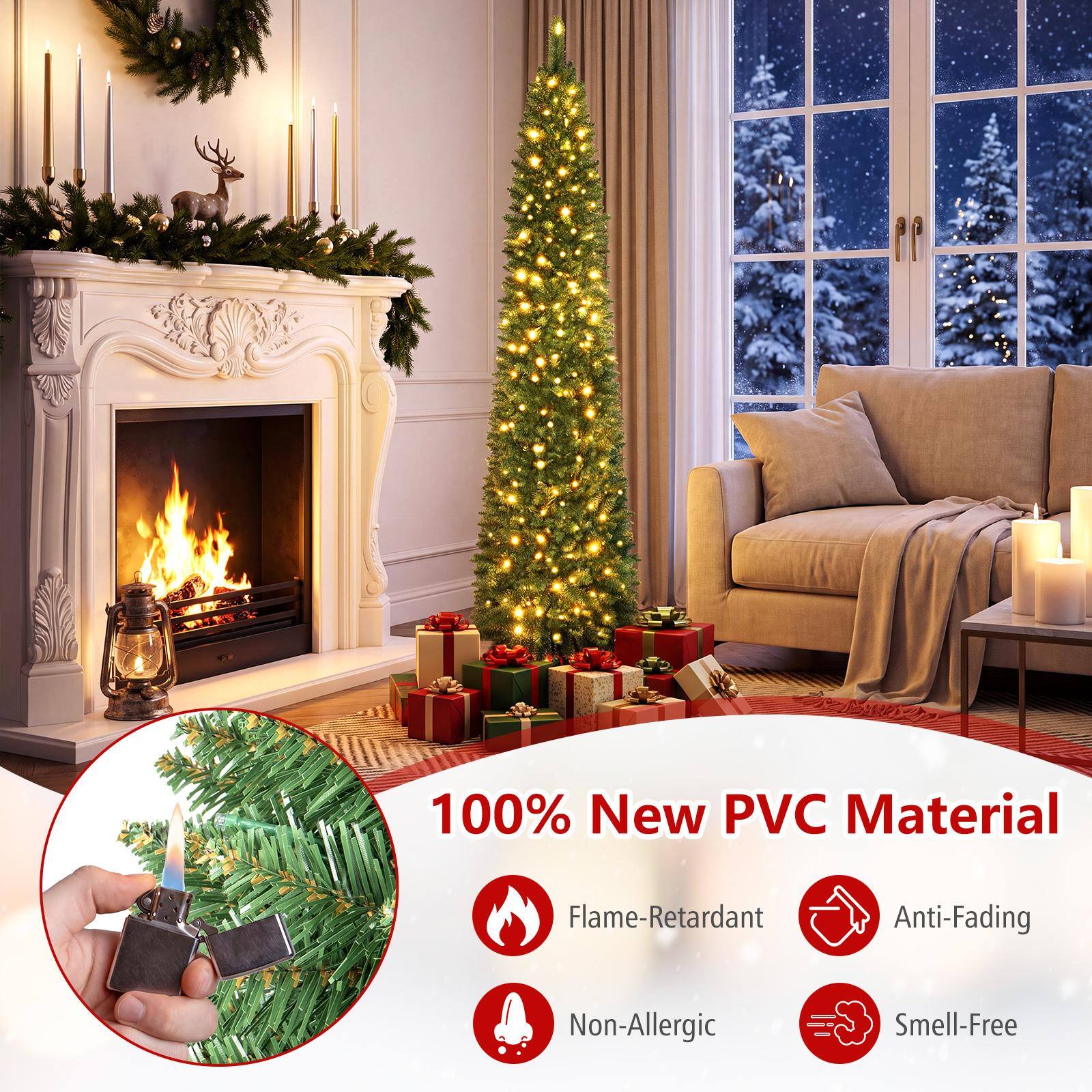 100% New PVC Material  
Flame-Retardant  
Anti-Fading  
Non-Allergic  
Smell-Free