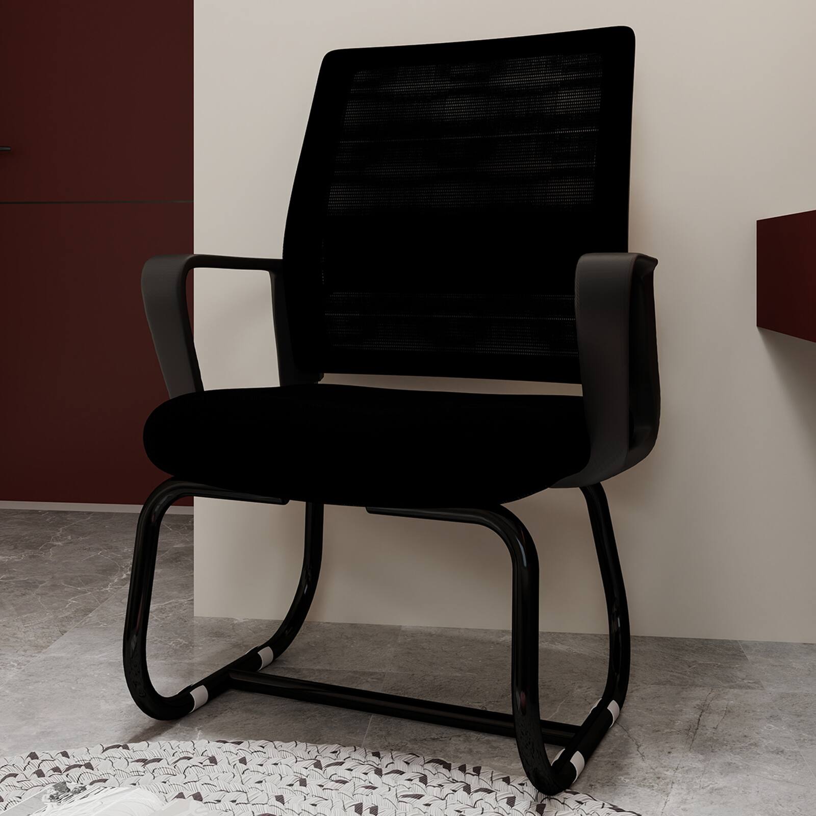 GOODSILO - Minimalist Modern Office Chair - Metal Frame, Soft Cushion, Home & Office Use - Black