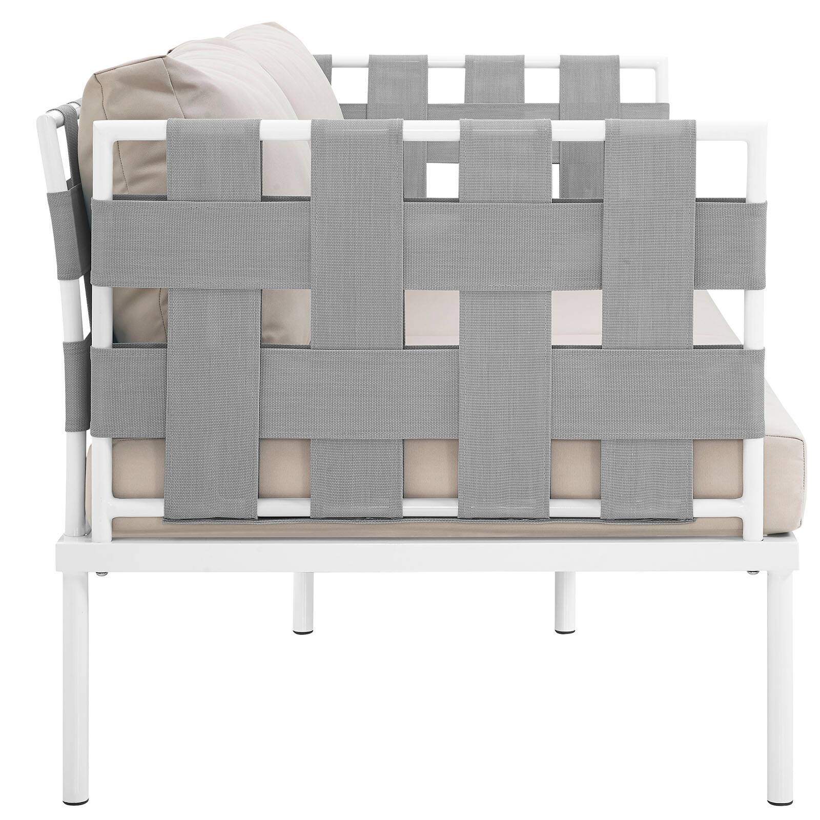 Left. Modway - Harmony Outdoor Patio Aluminum Loveseat by Modway - White Beige.
