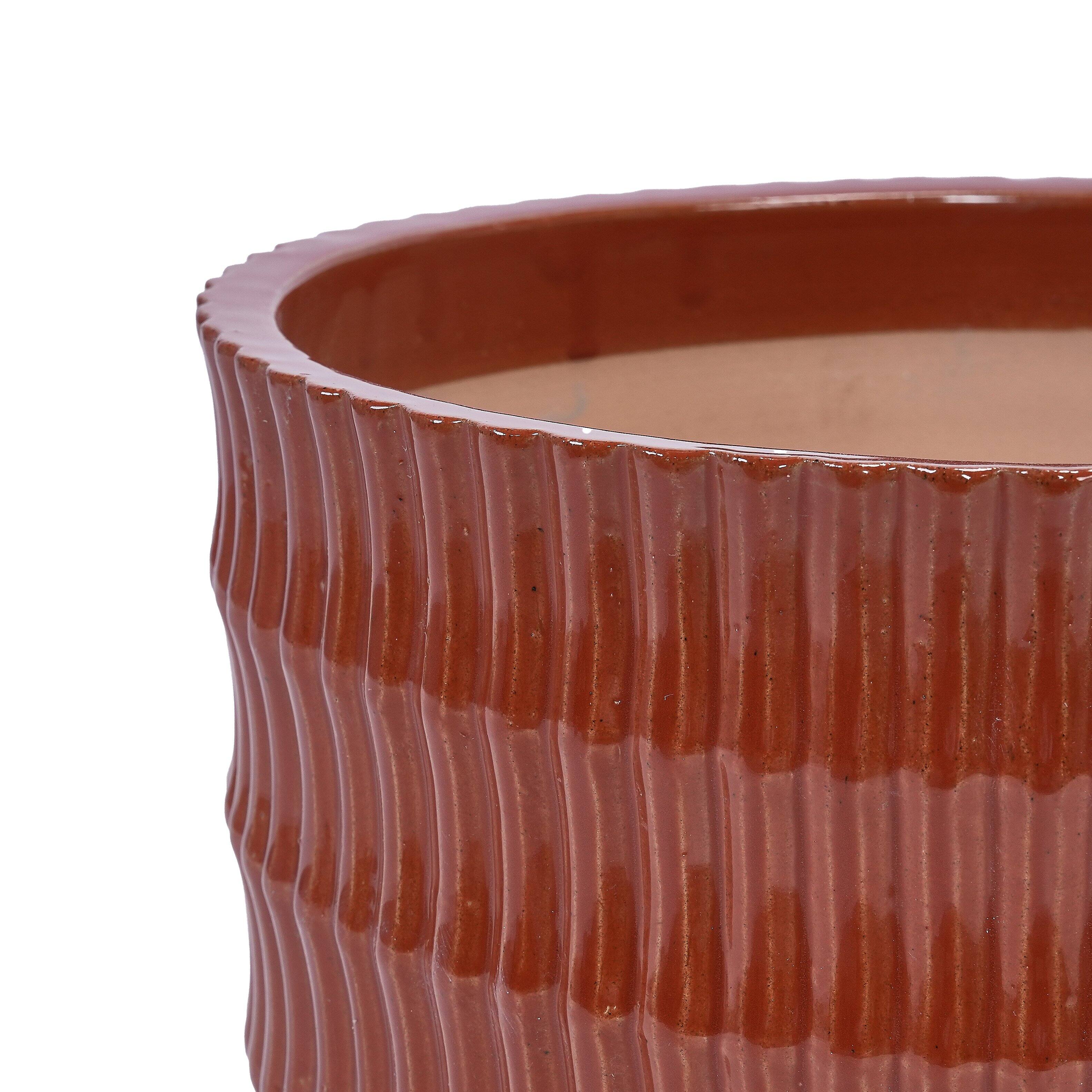 Alt View 9. Loheer - Loheer Ceramic Planter Set, Handmade Glazed Terracotta Pots with Drainage Holes, Set of 4 for Indoor Outdoor.