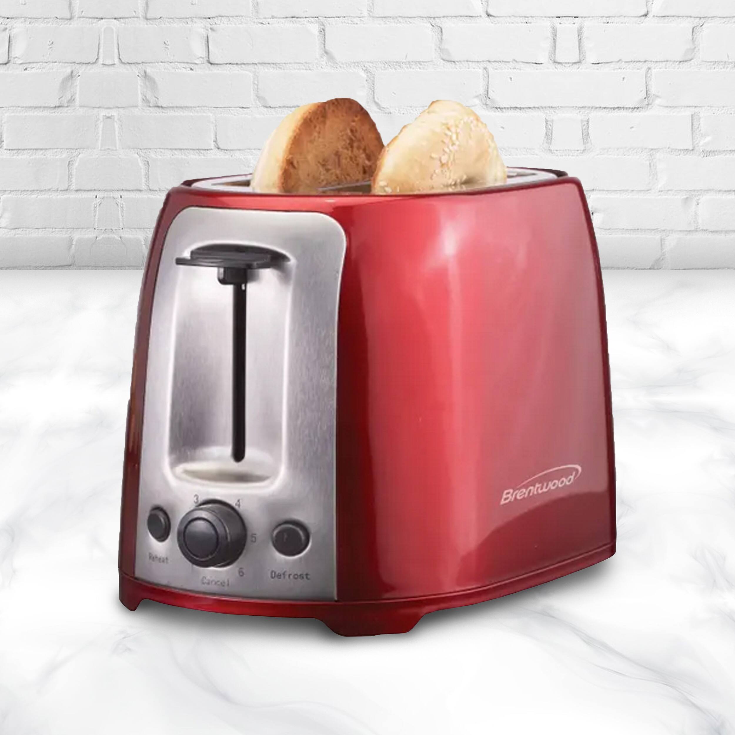 Brentwood 2 Slice Cool Touch Toaster and Stainless Steel Red