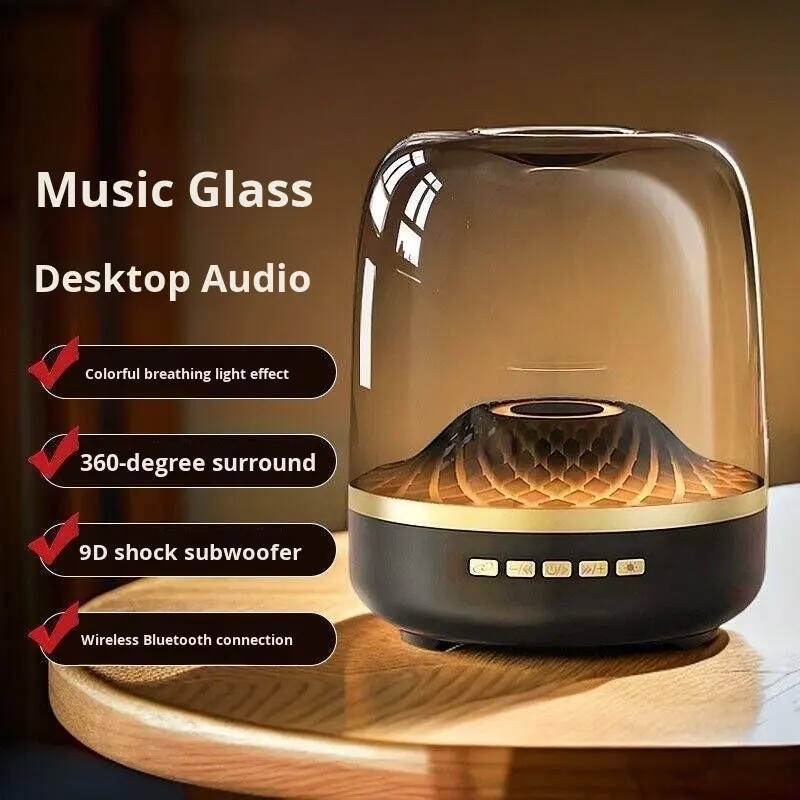 Music Glass Desktop Audio

- Colorful breathing light effect
- 360-degree surround
- 9D shock subwoofer
- Wireless Bluetooth connection