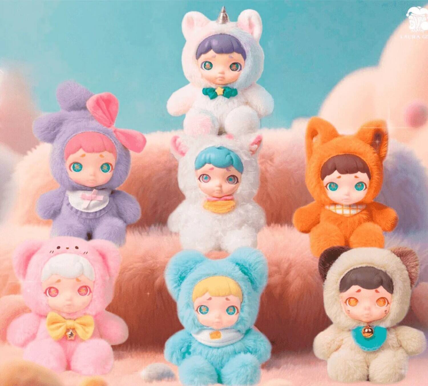 Front. The Loyal Subjects - TOY CITY - LAURA - Cute Pet Dessert Shop Series Plush Blind Box 6pc display   - COLLECTIBLES - Multicolor.
