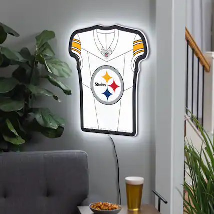 Front. Evergreen Enterprises - Pittsburgh Steelers 23" LED Jersey Lighted Wall Sign - Multicolor.