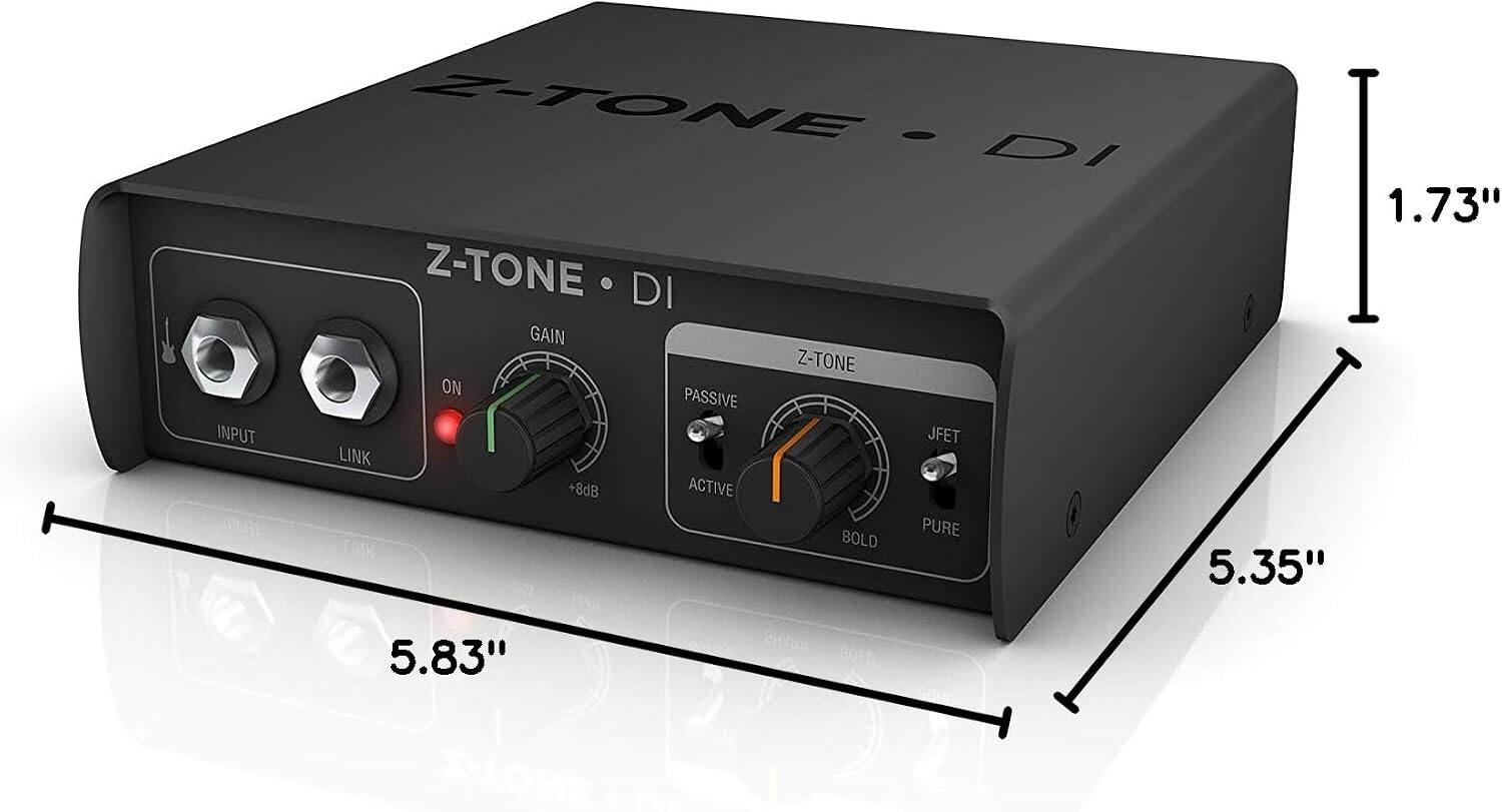 Z-TONE DI  
Z-TONE DI GAIN  
Z-TONE ON PASSIVE INPUT  
JFET LINK +8dB  
ACTIVE  
PURE  
BOLD  
1.73"  
5.35"  
5.83"