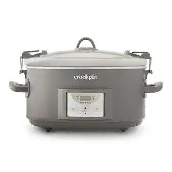 Crockpot - Programmable 7-Quart Cook & Carry Slow Cooker - Gray