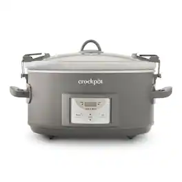 Crockpot - Programmable 7-Quart Cook & Carry Slow Cooker - Gray