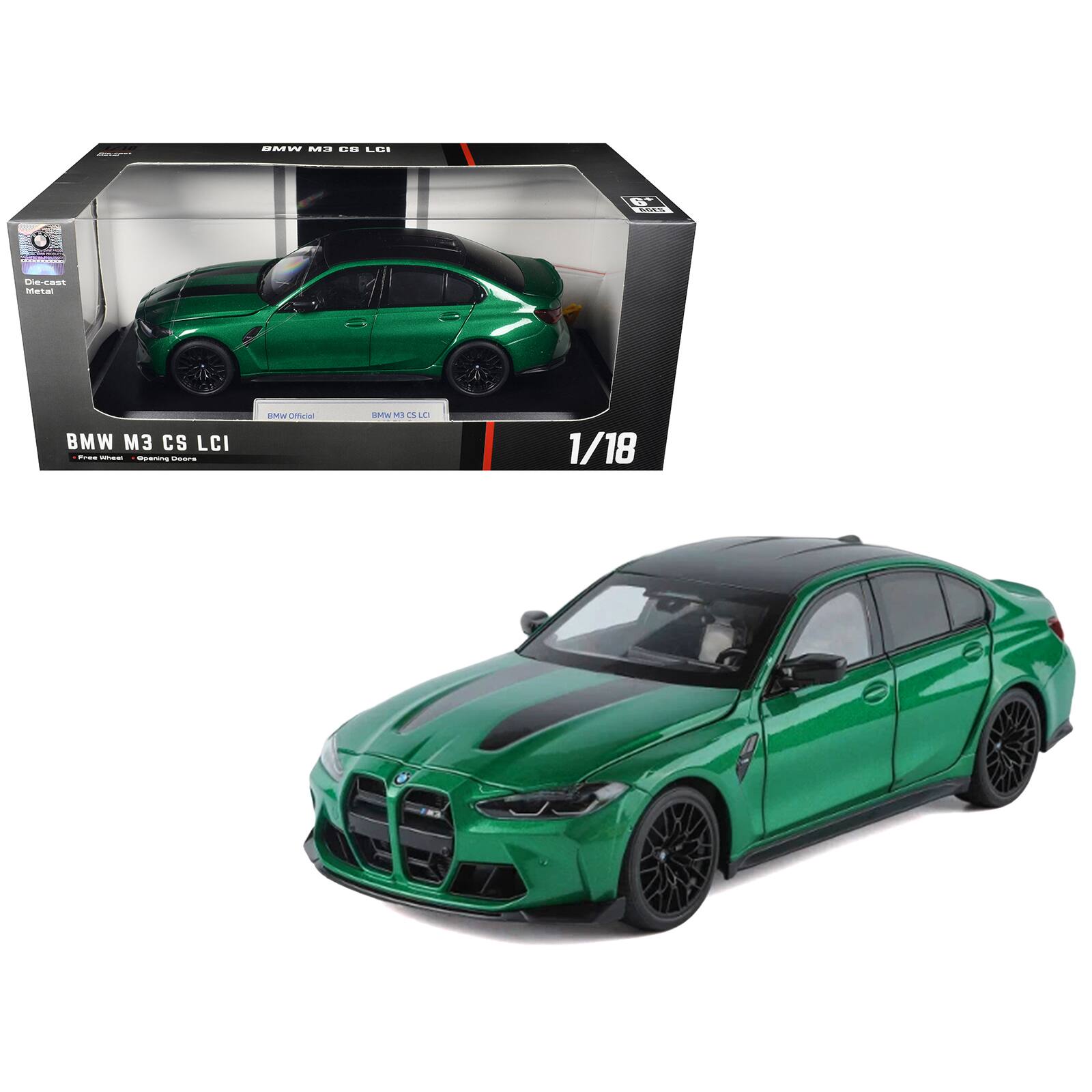 BMW M3 CS LCI  
BOFS  
Die-cast Metal  
BMW M3 CS LCI Free wheat Opening Doors  
BMW Official  
1/18