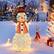 Front. Costway - Pre-Lit Standing Snowman Artificial Christmas Decoration with 80 LED Lights - Gold.