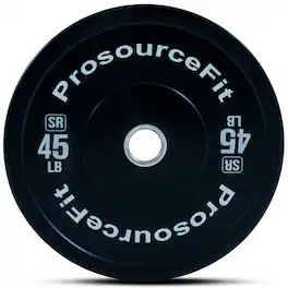 ProsourceFit - Solid Rubber Bumper Plate, 45 lbs - Black