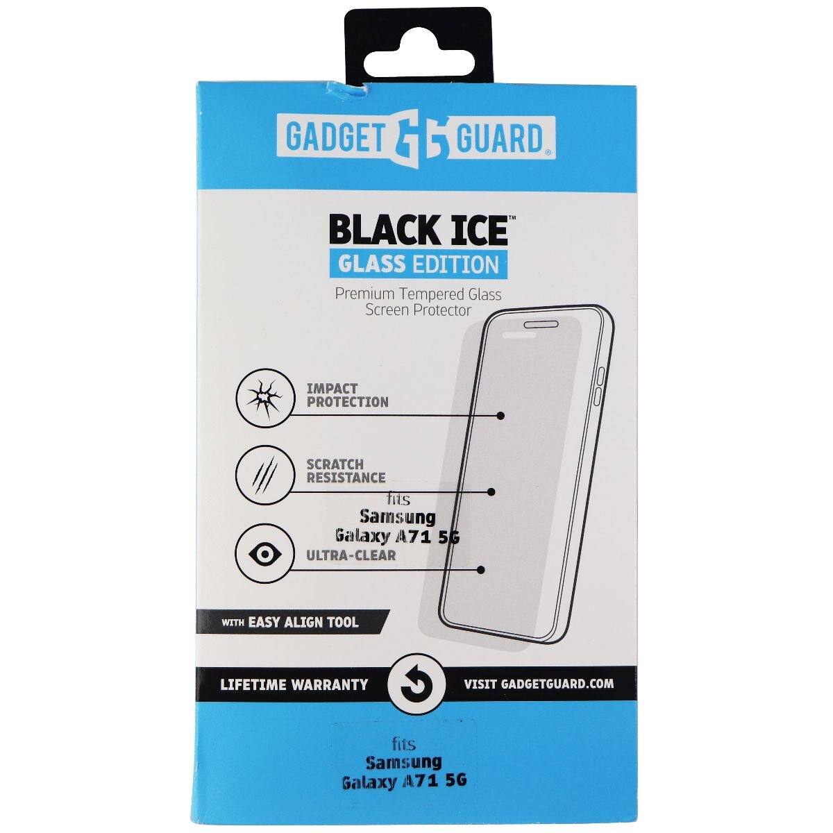 GADGET GUARD, BLACK ICE GLASS EDITION Premium Tempered Glass Screen Protector IMPACT PROTECTION SCRATCH RESISTANCE fits Samsung Galaxy A71 5G ULTRA-CLEAR WITH EASY ALIGN TOOL LIFETIME WARRANTY VISIT GADGETGUARD.COM fits Samsung Galaxy A71 5G