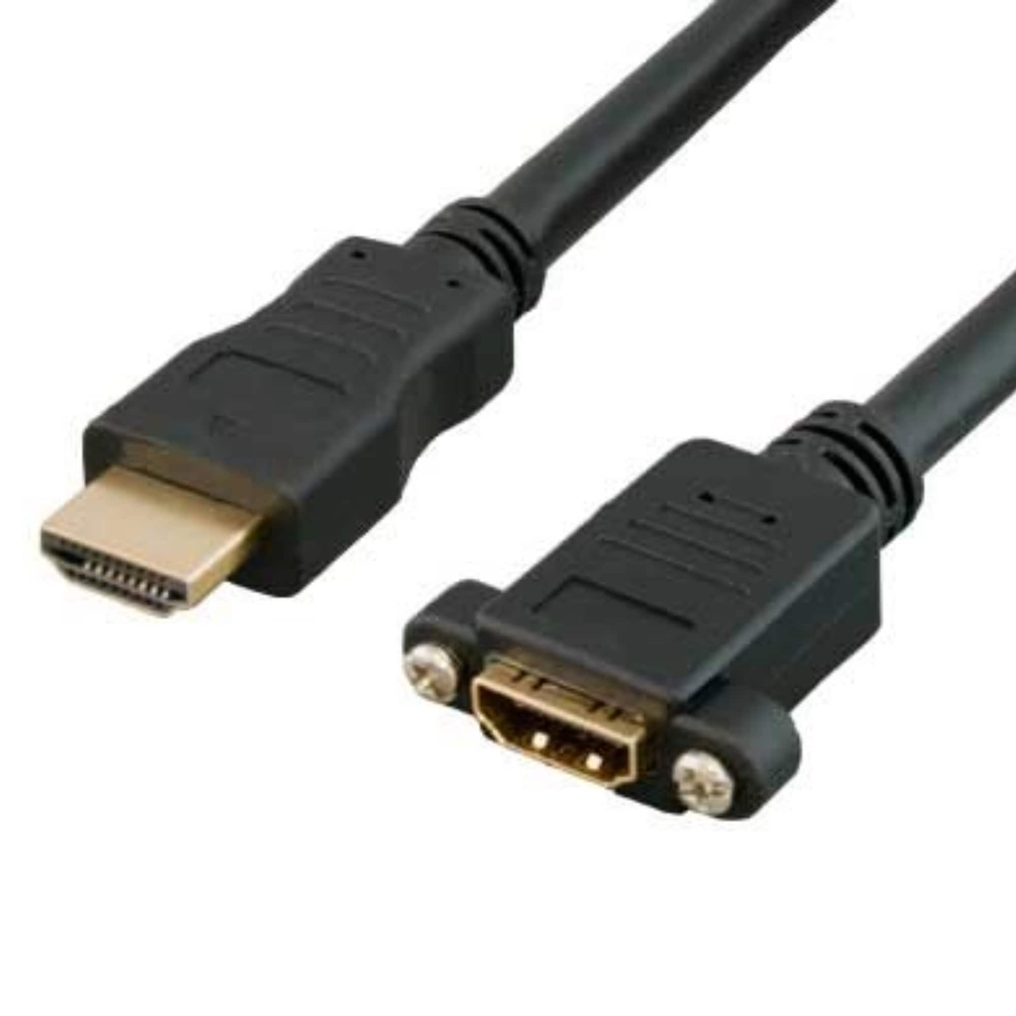 Sanoxy - 3ft Panel Mount HDMI Extension Cable Male to Female - 4K Ready - Black