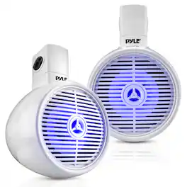 Pyle - Bluetooth Waterproof Off-Road Speakers – 6.5” 200W Marine Wakeboard System with LED Light, Full Range