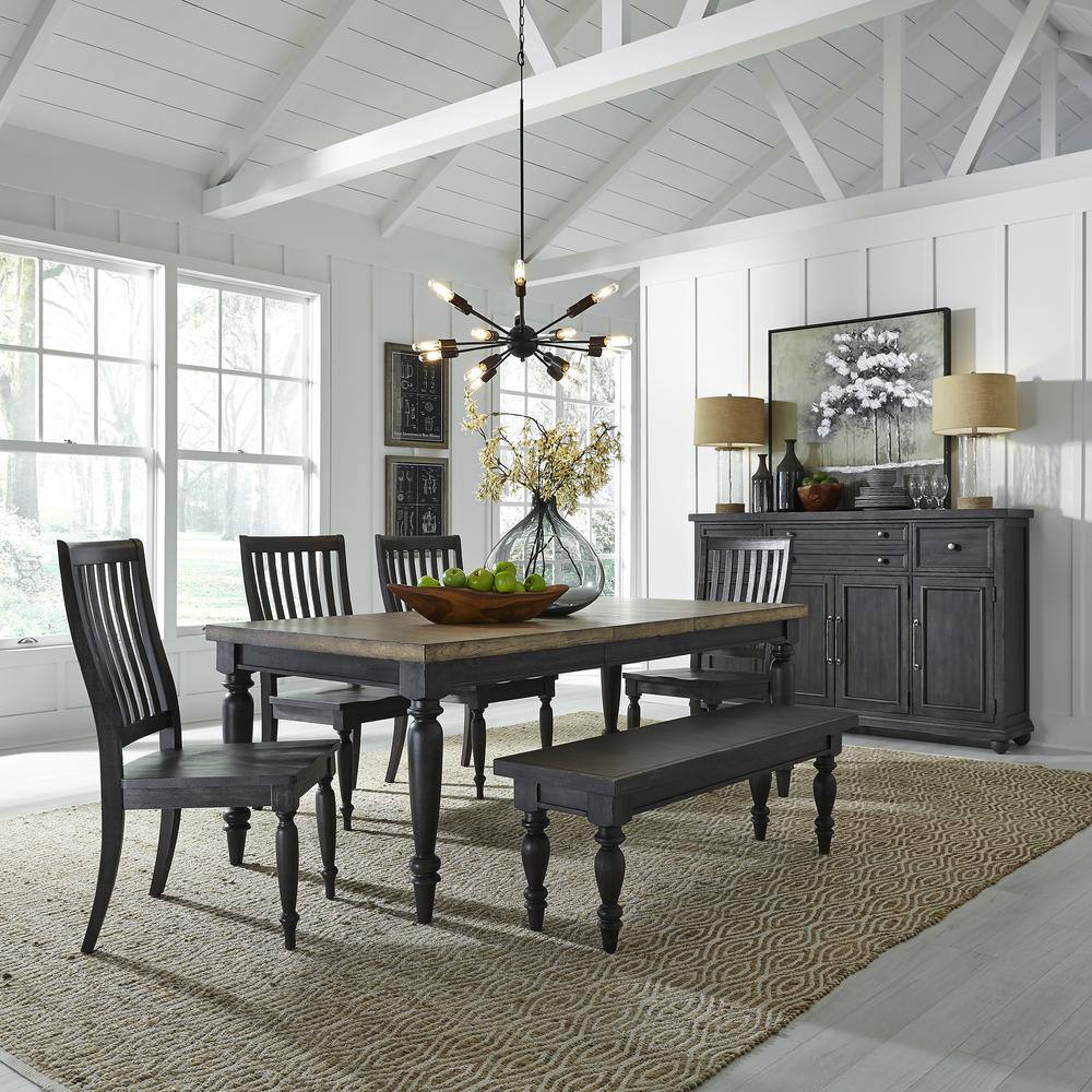 Alt View 1. Liberty Furniture Industries - Harvest Home Backless Bench (RTA) in Chalkboard - Black.