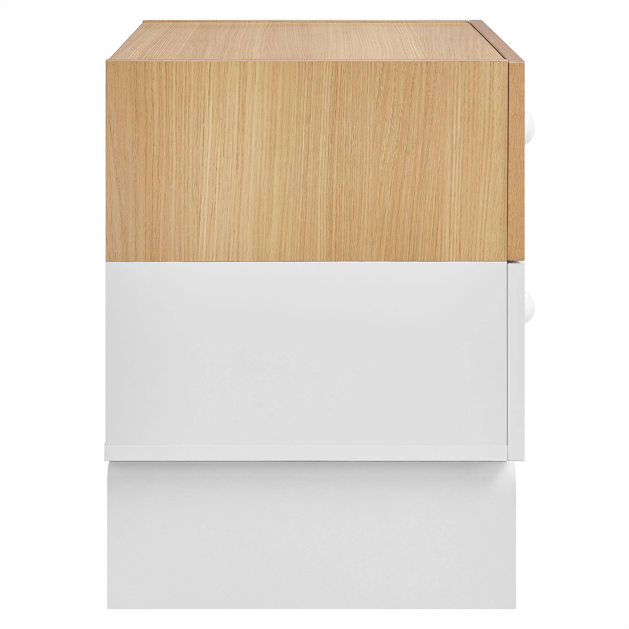 Alt View 2. Modway - Nolia 2-Drawer Color Block Nightstand by Modway - Oak White.