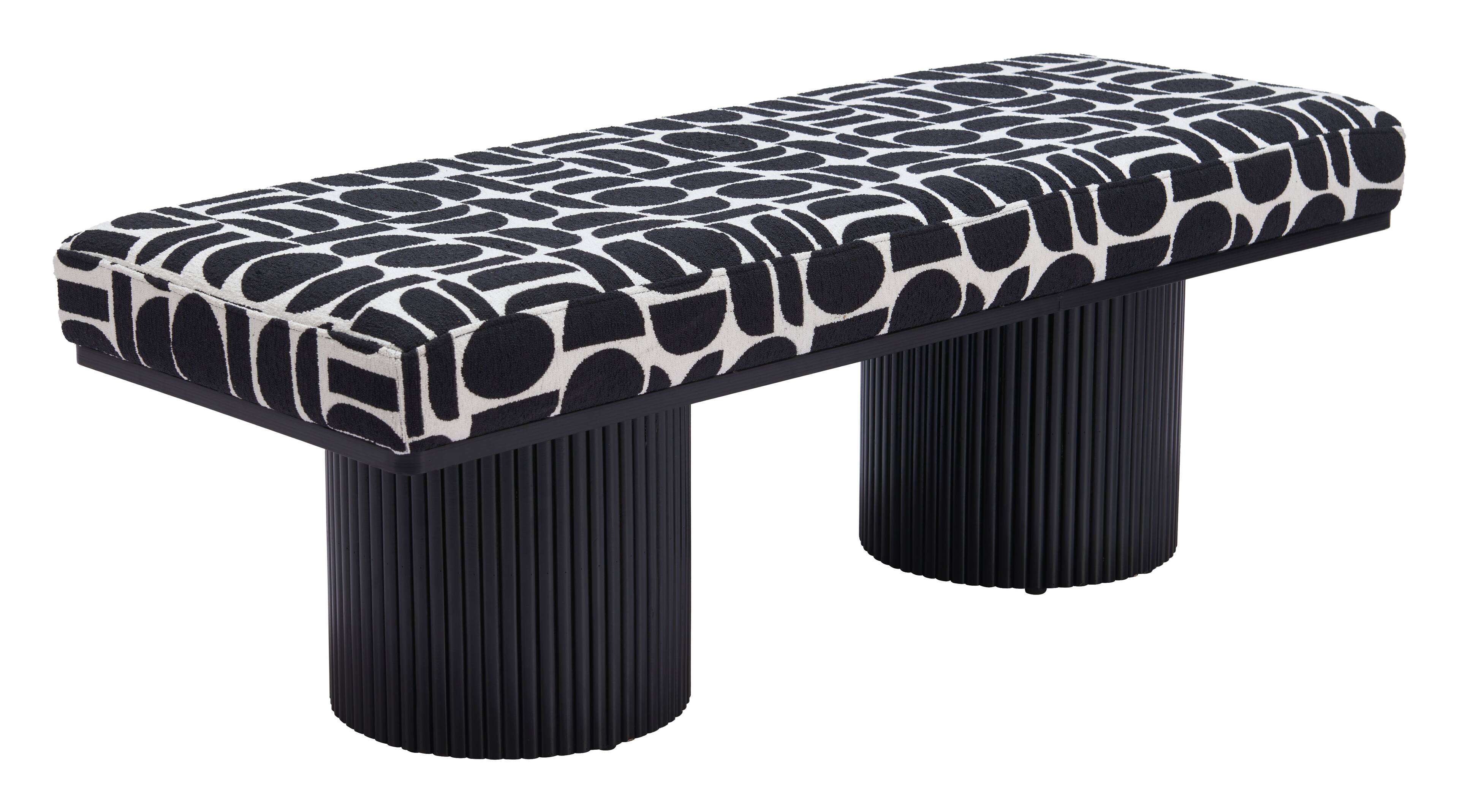 Alt View 2. Hivvago - Botoia Bench Black & White - Black & White.
