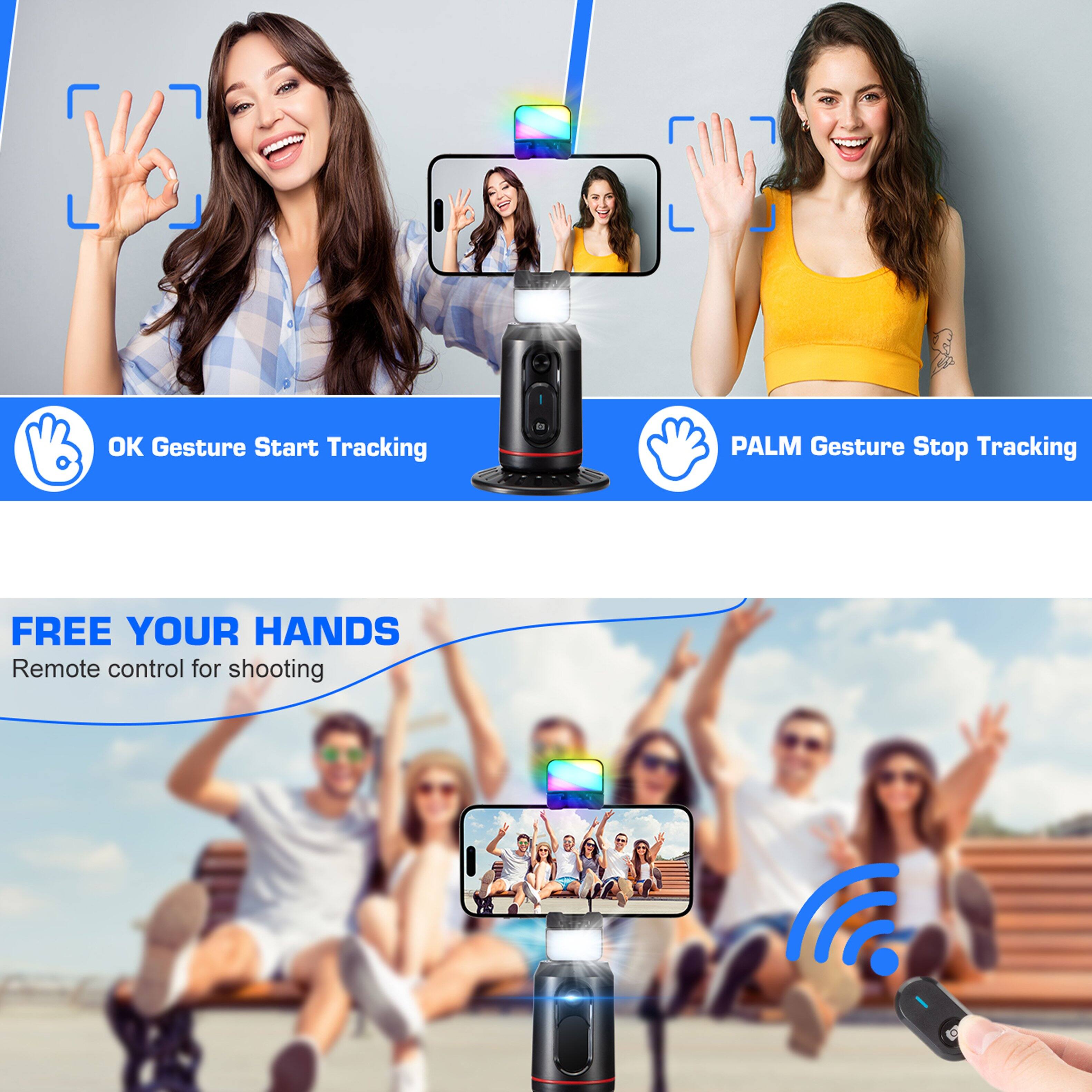 OK Gesture Start Tracking  
PALM Gesture Stop Tracking  
FREE YOUR HANDS  
Remote control for shooting