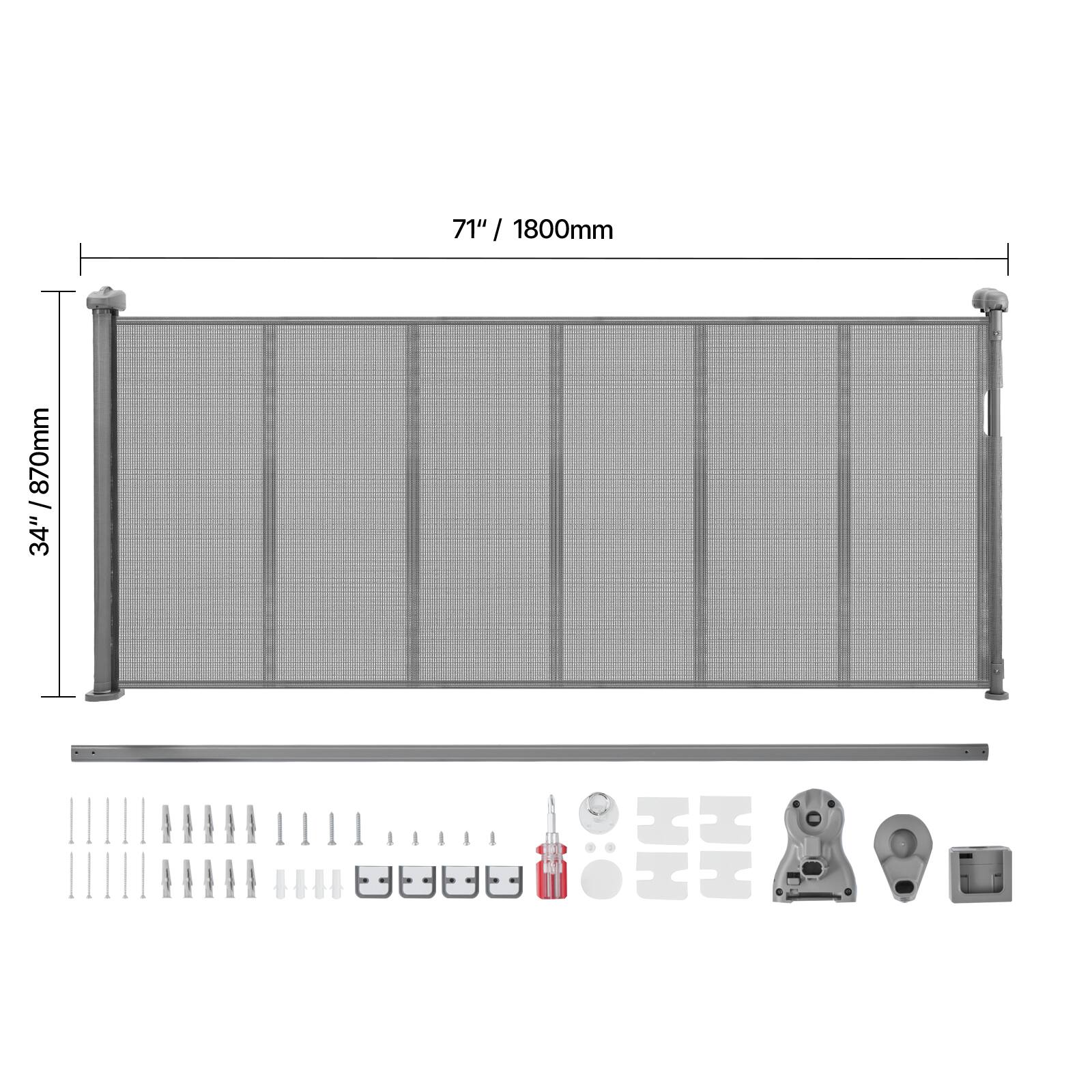 The corrected text is:

71" / 1800mm  
870mm / 34"