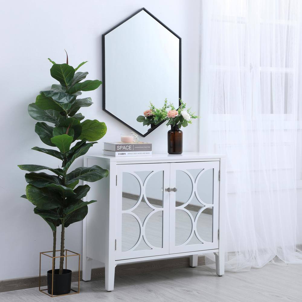 Alt View 9. Elegant Decor - Metal frame hexagon mirror 24 inch in Black - Black.