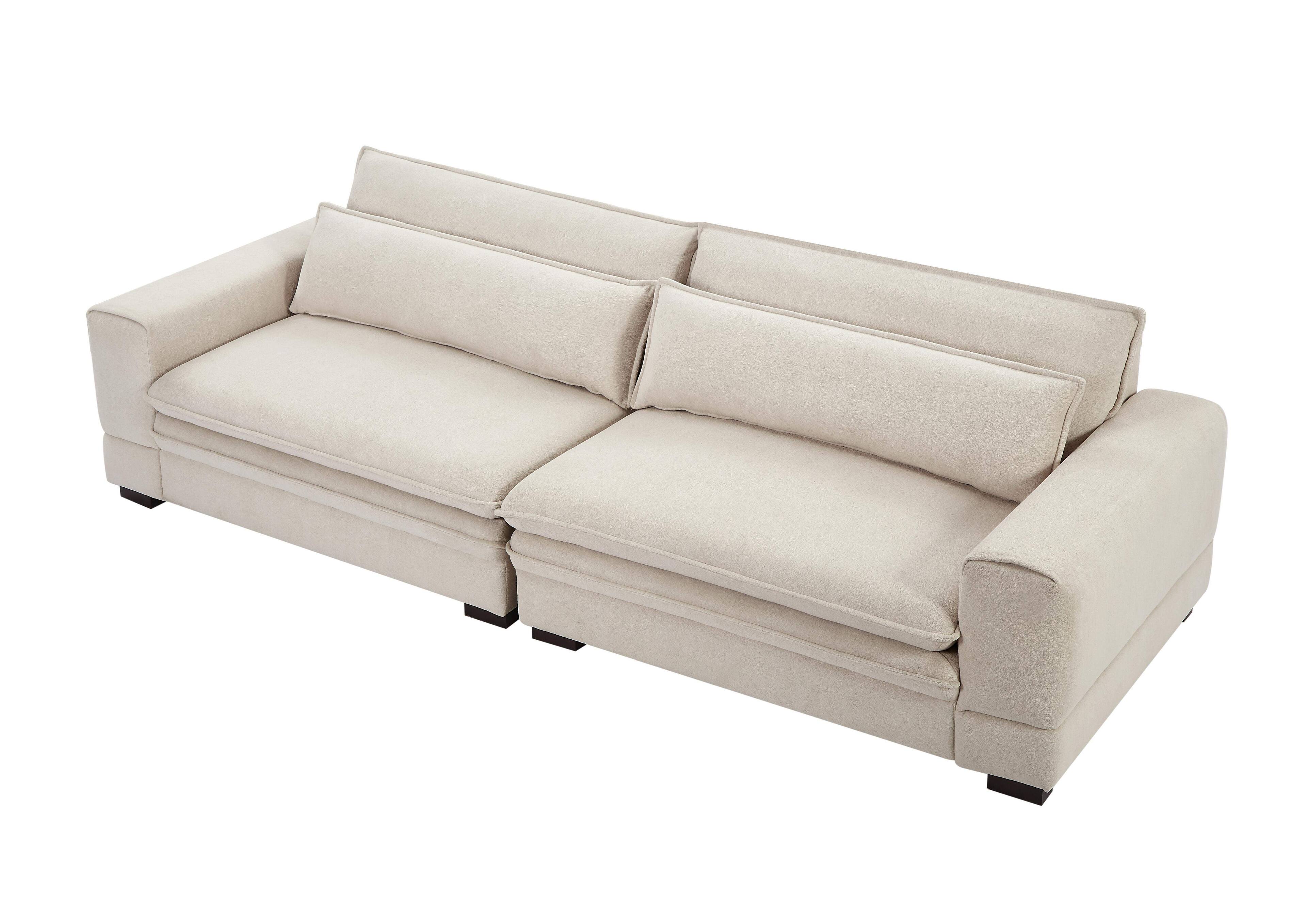 Alt View 1. Roomtec - MidCentury Sofa Couch Modern Upholstered Couch for LivingroomBedroom Apartment Home Office Beige - Beige.