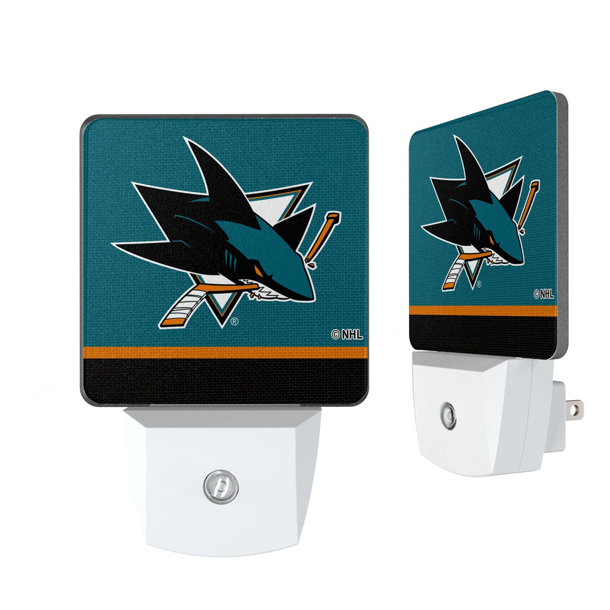 Keyscaper - San Jose Sharks Stripe Design Nightlight 2-Pack - Multicolor